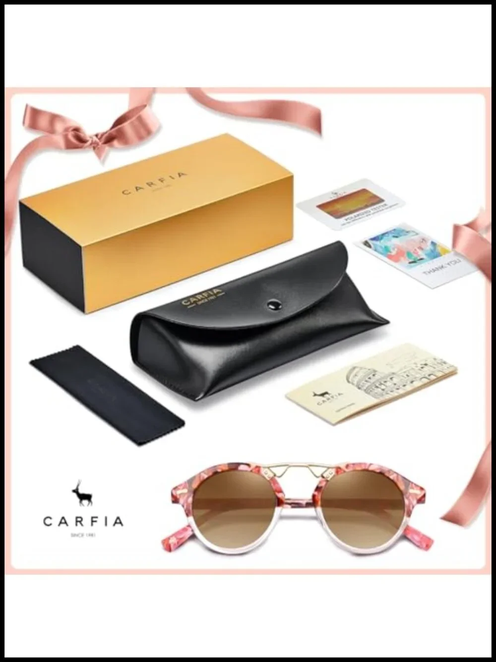 Round Acetate Sunglasses for Women UV Protection Retro Metal Brow